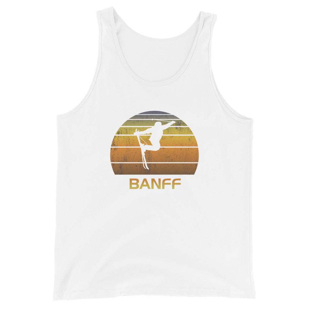 Retro Banff Canada Ski Fan Skier Gift Skiing Sunset Vintage Sunrise Unisex