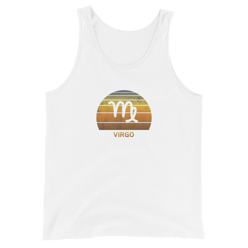 Virgo Zodiac Sign Symbol Astrology Retro Birthday Gift Present Unisex Tank Top