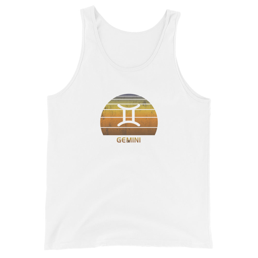Gemini Zodiac Sign Birthday Gift Symbol Retro Unisex Tank Top