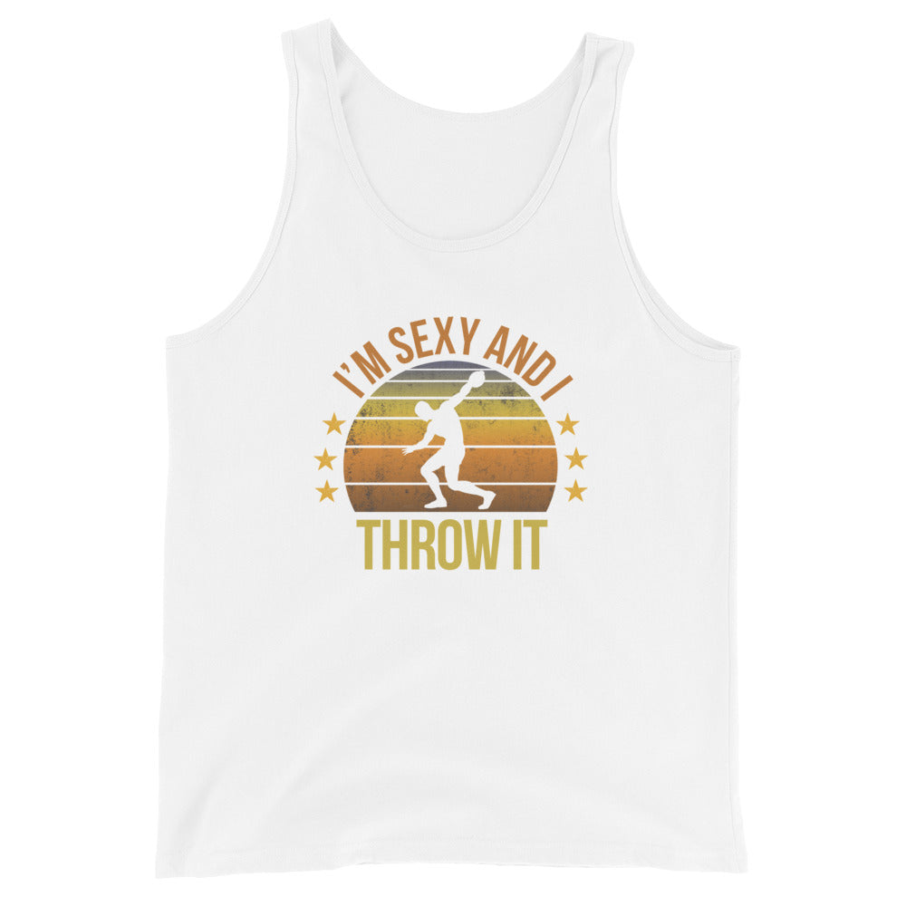 Funny Discus Throwing Thrower Unisex Tank Top Athlete Track Quote Joke Sarcastic