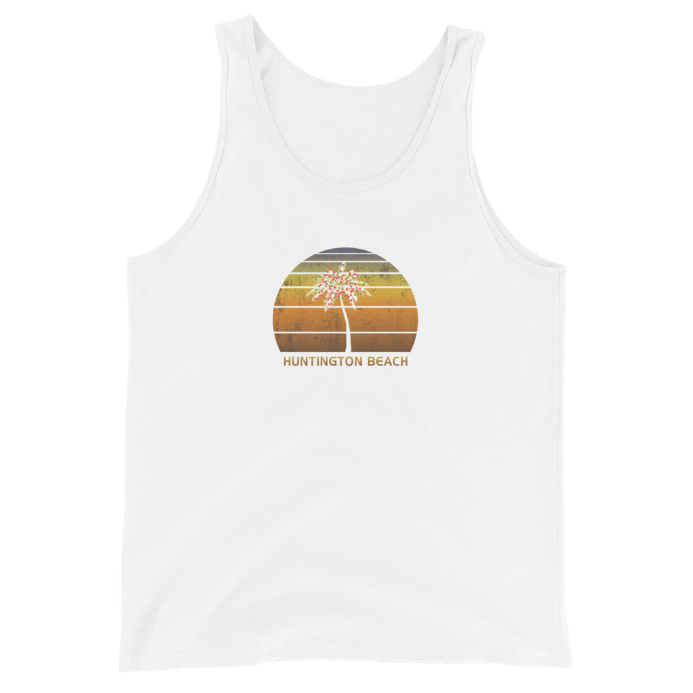 Retro Huntington Beach California Christmas Family Vacation Souvenir Unisex Tank Top