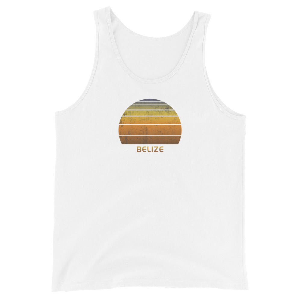 Retro Belize Vintage Sunset Vacation Souvenir Gift Unisex Tank Top