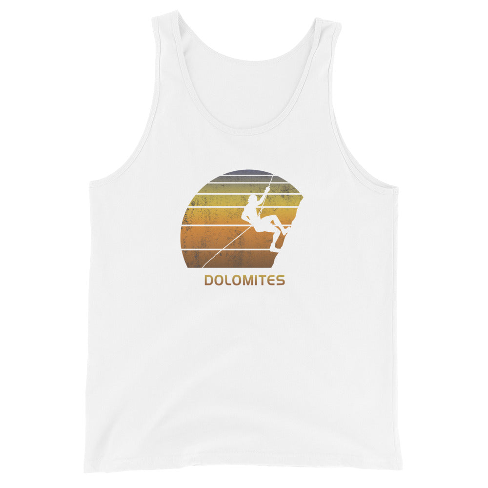 Retro Dolomites Italy Rock Climbing Fan Bouldering Climber Unisex Tank Top