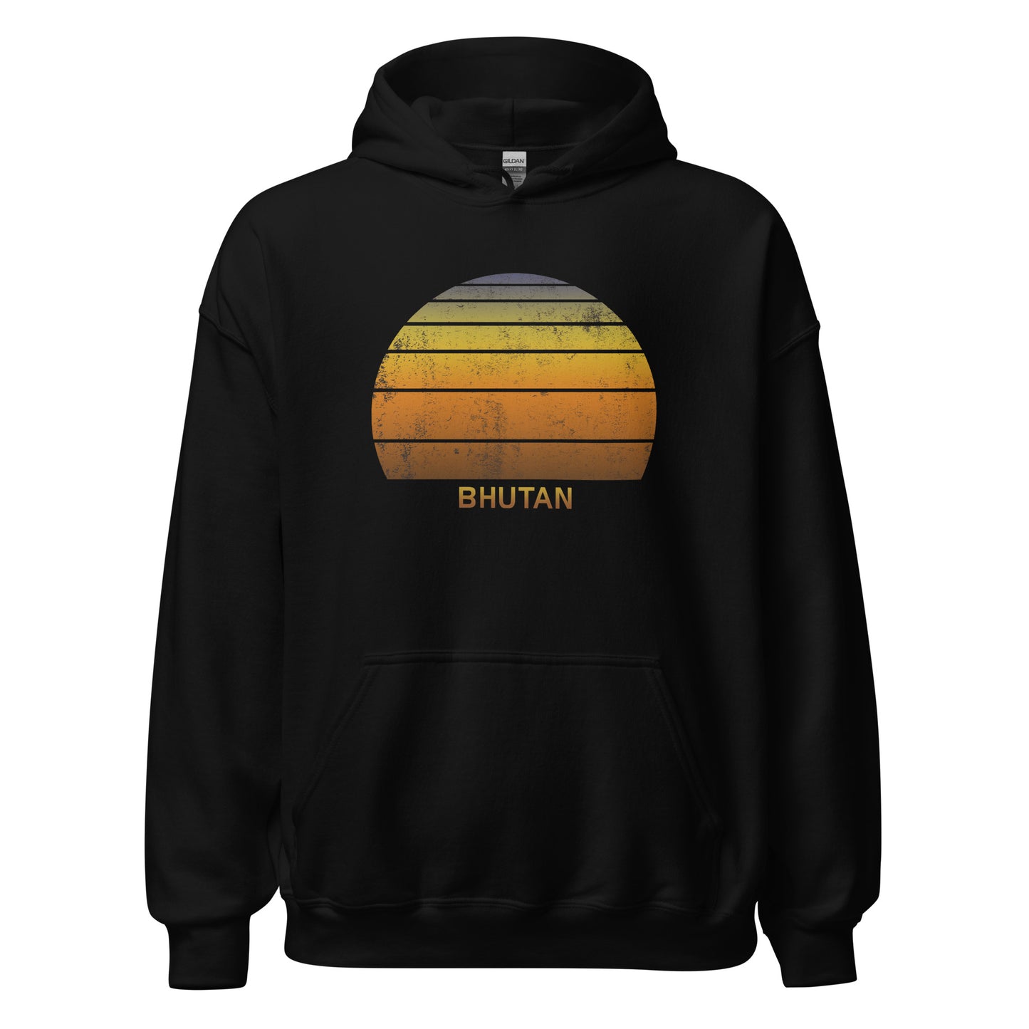 Retro Bhutan Sunset Native African Vacation Souvenir Stylish Unisex Hoodie Top Sweatshirt