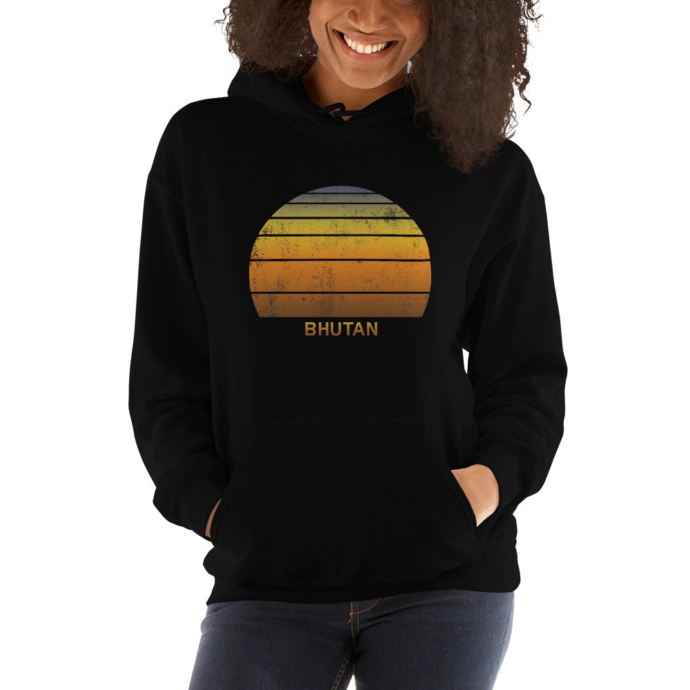 Retro Bhutan Sunset Native African Vacation Souvenir Stylish Unisex Hoodie Top Sweatshirt