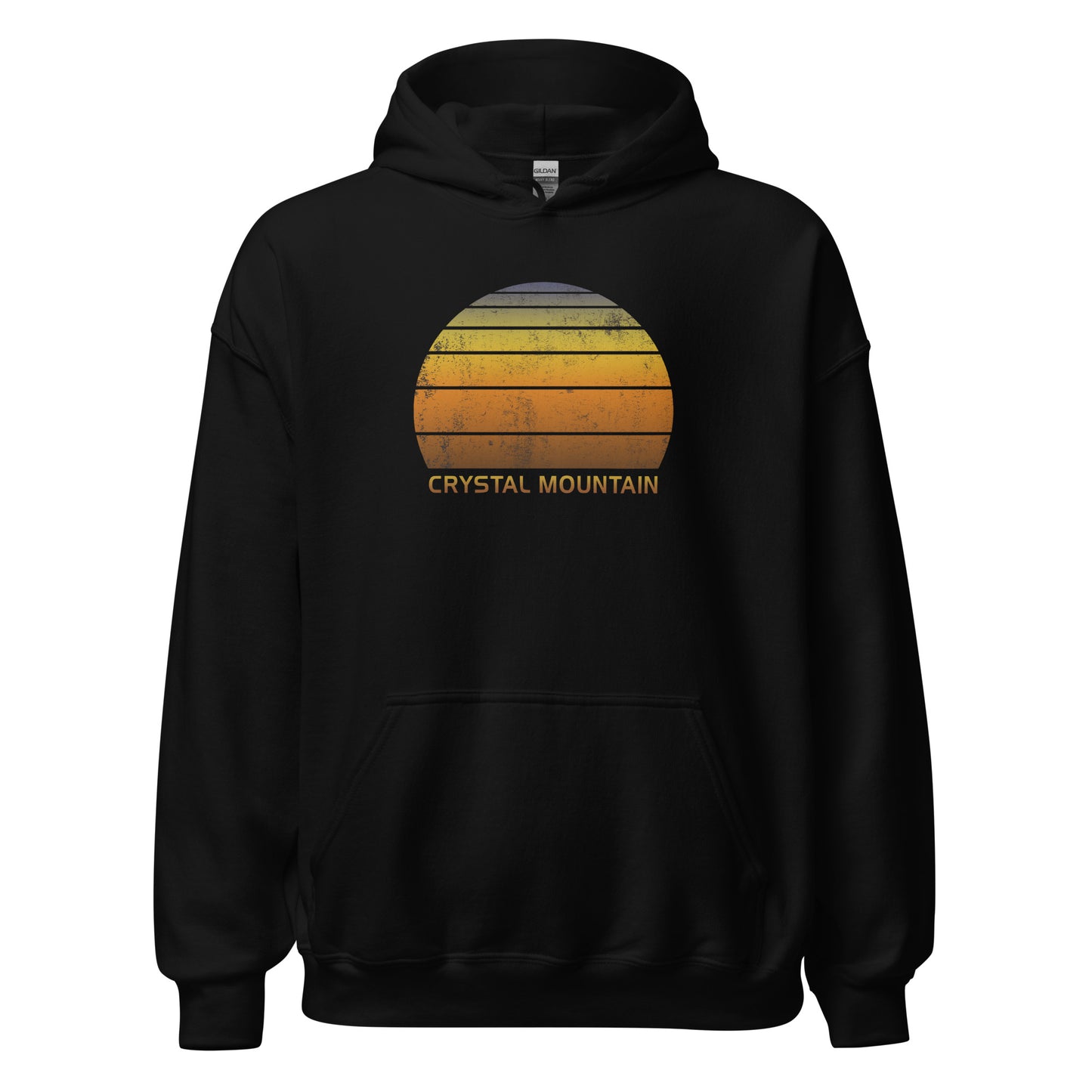 Retro Crystal Mountain Vintage Sunset Vacation Souvenir Ski Unisex Hoodie Top Sweatshirt