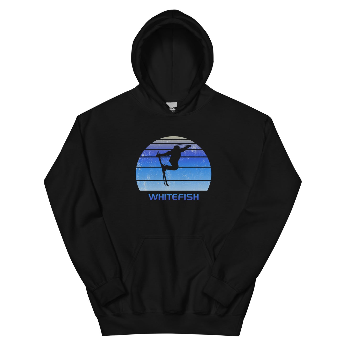 Retro Whitefish Ski Fan Skier Vintage Cool Unisex Hoodie Top Sweatshirt
