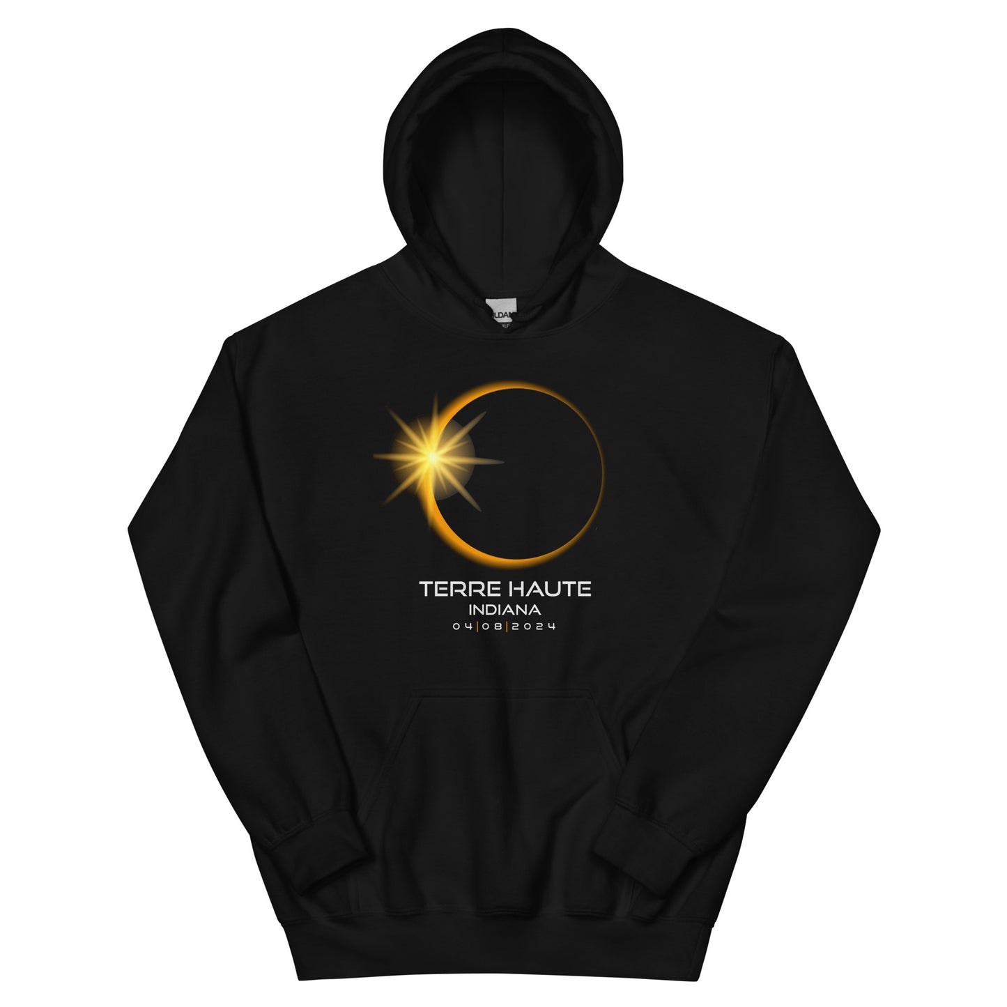 Terre Haute Indiana 2024 Eclipse Souvenir Memento Unisex Hoodie Top Sweatshirt