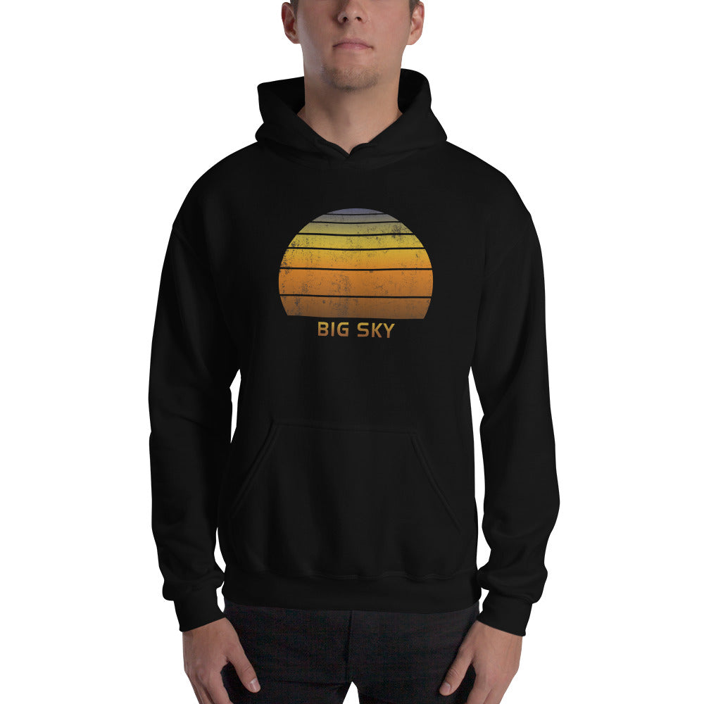 Retro Big Sky Montana Vacation Souvenir Sunset Unisex Hoodie Top Sweatshirt