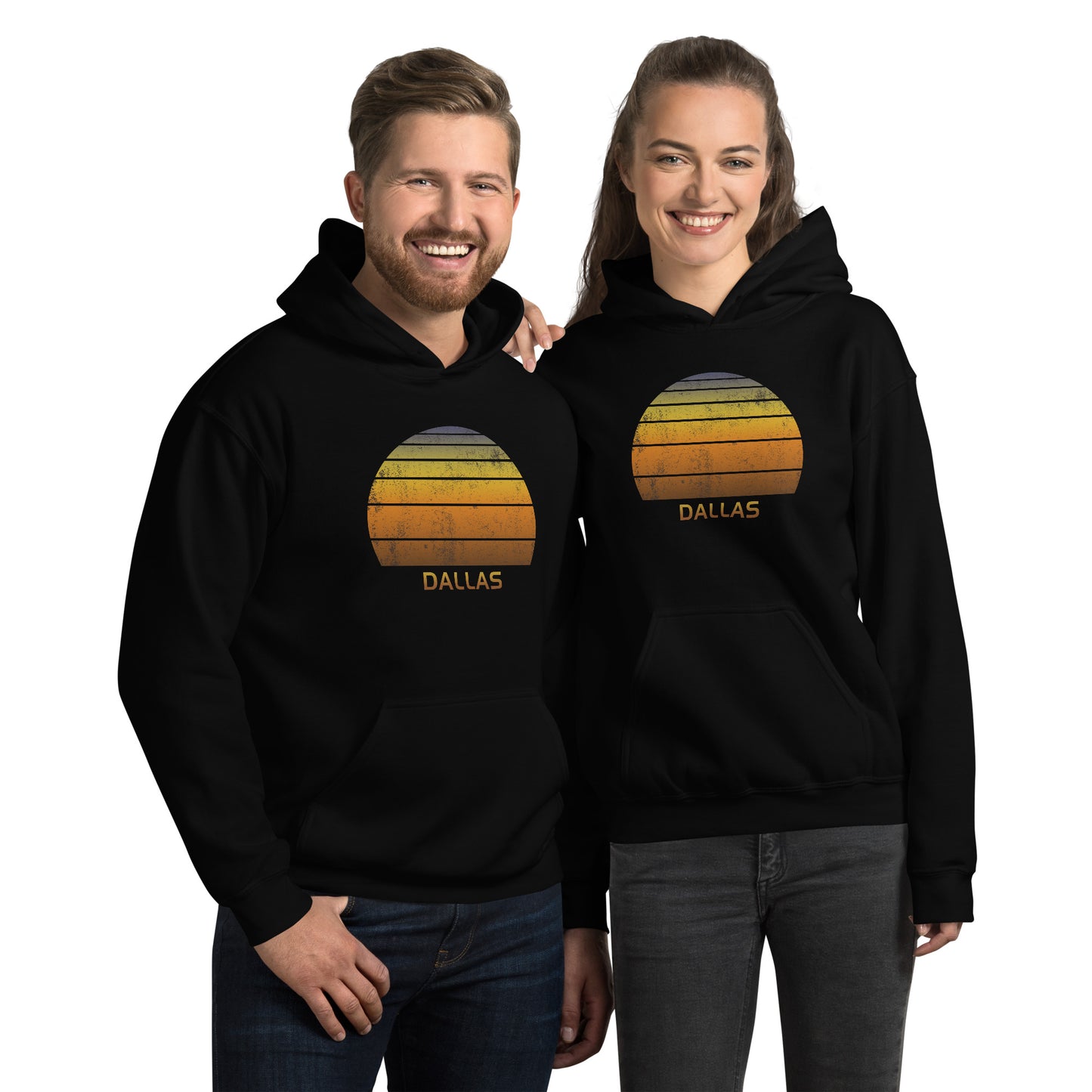Retro Dallas Texas Vacation Souvenir Sunset Unisex Hoodie Top Sweatshirt