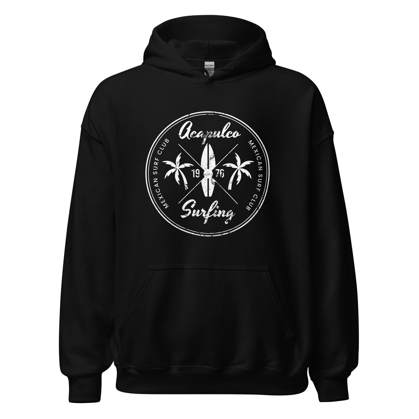 Retro Acapulco Mexico Beach Vacation Souvenir Surfing Fan Unisex Hoodie Top Sweatshirt
