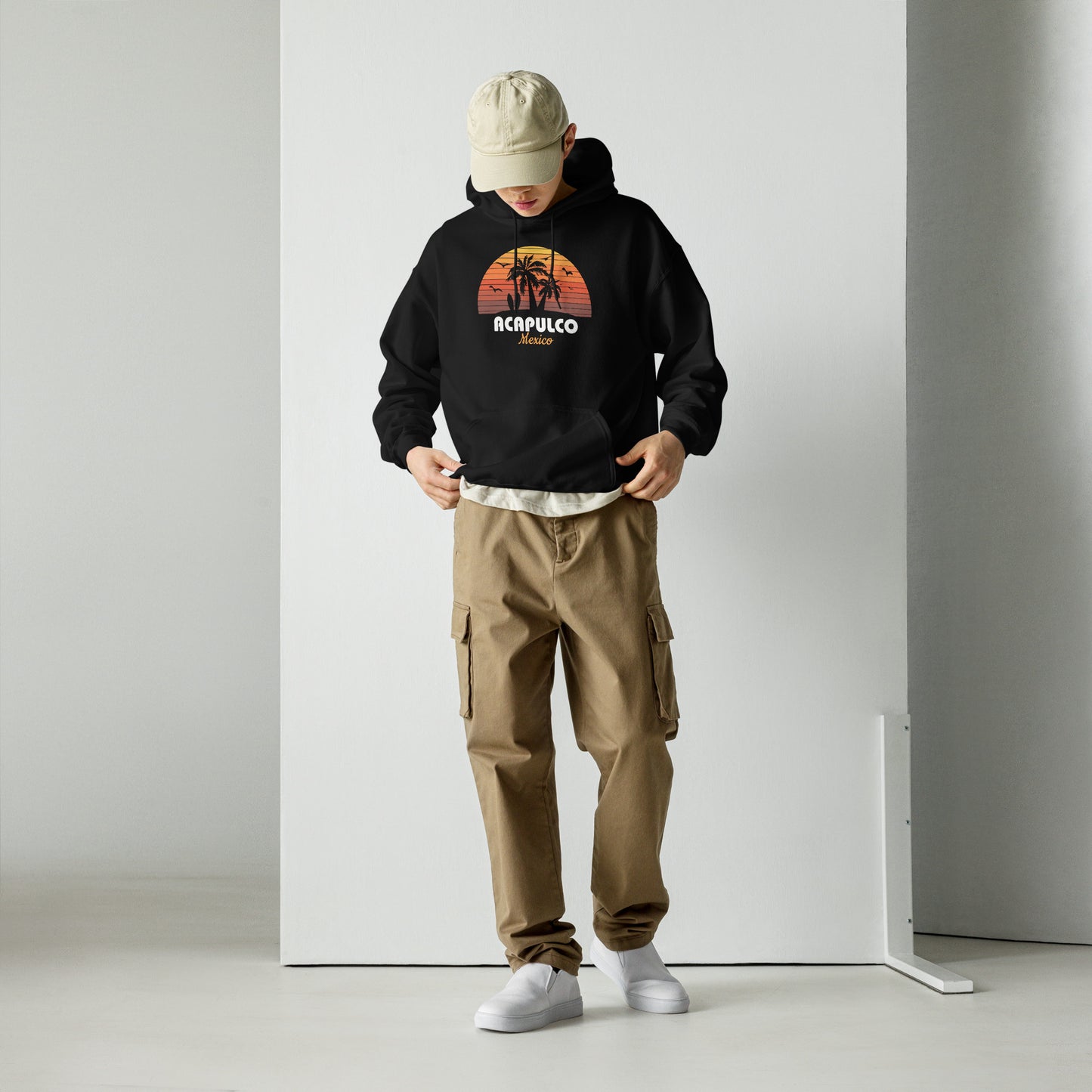 Acapulco Mexico Sunset Retro Beach Souvenir Unisex Hoodie Top Sweatshirt