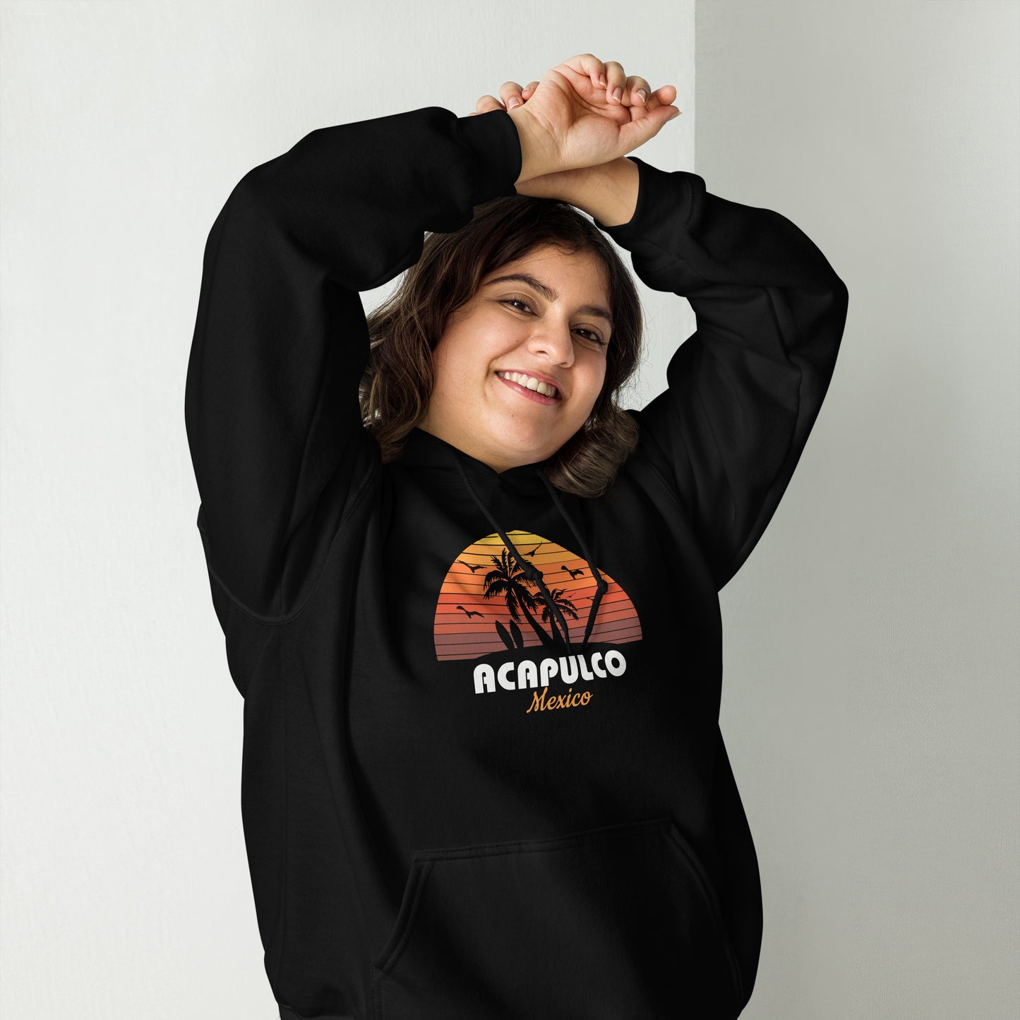 Acapulco Mexico Sunset Retro Beach Souvenir Unisex Hoodie Top Sweatshirt