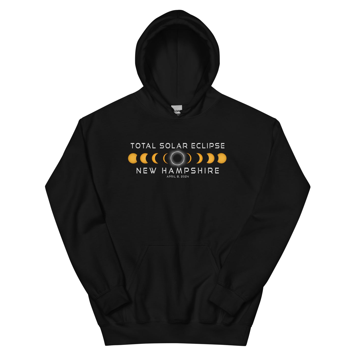 New Hampshire Solar Eclipse 2024 April 8 Souvenir Unisex Hoodie Top Sweatshirt
