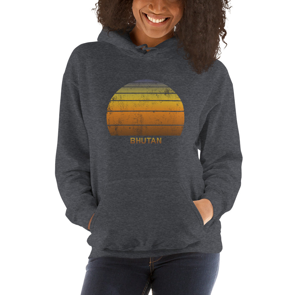 Retro Bhutan Sunset Native African Vacation Souvenir Stylish Unisex Hoodie Top Sweatshirt