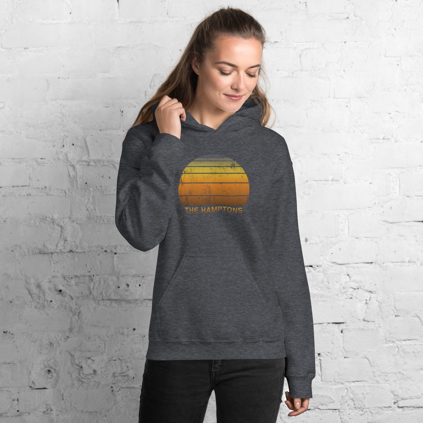 Retro The Hamptons Vintage Sunset Vacation Souvenir Unisex Hoodie Top Sweatshirt