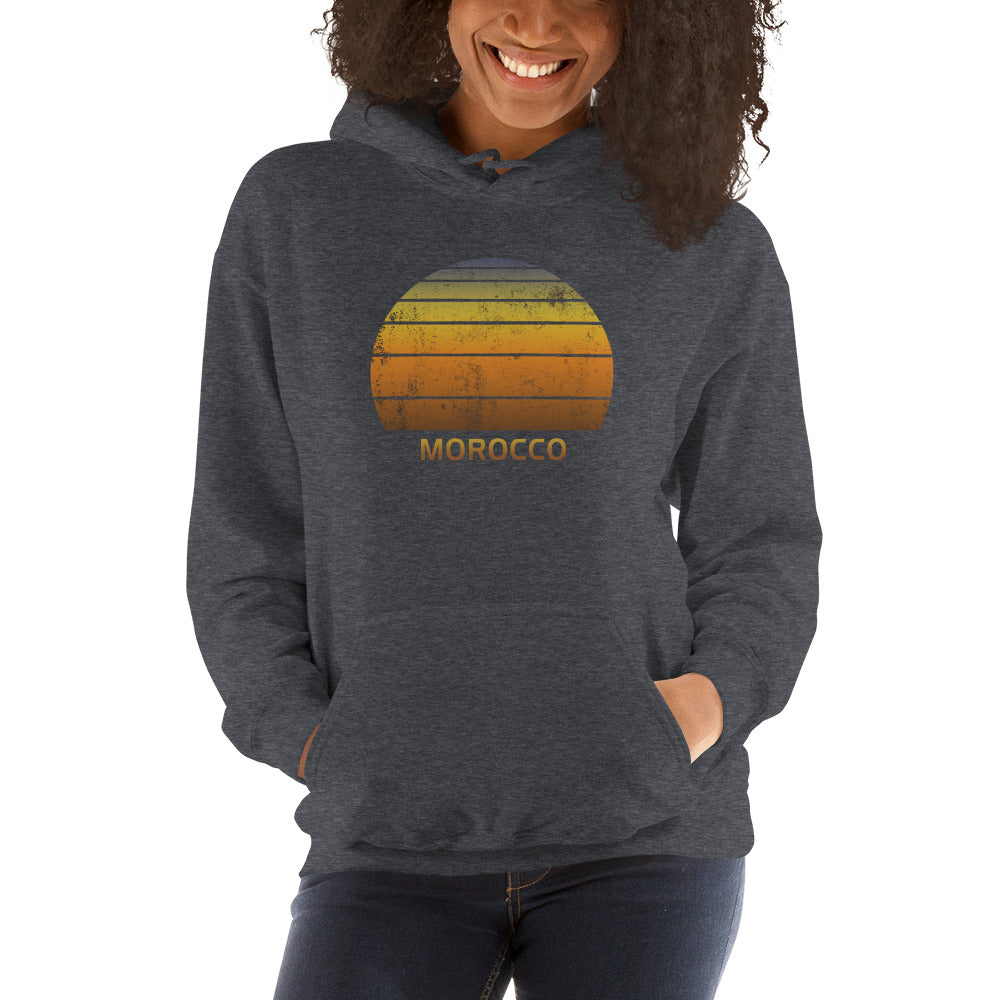 Retro Morocco Africa Vintage Sunset Vacation Souvenir Unisex Hoodie Top Sweatshirt