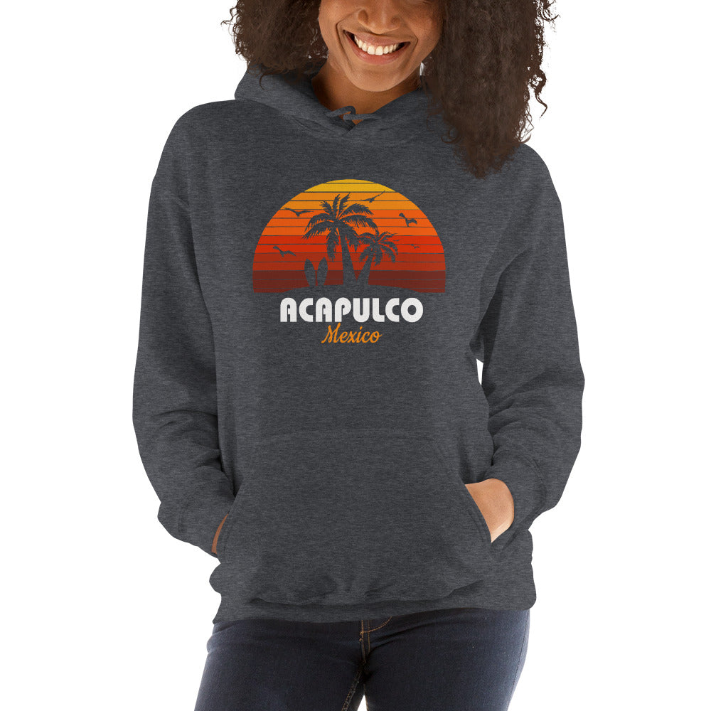 Acapulco Mexico Sunset Retro Beach Souvenir Unisex Hoodie Top Sweatshirt