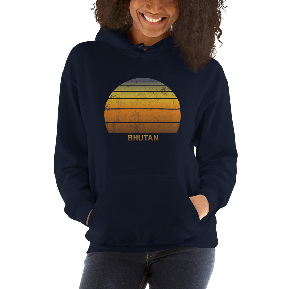 Retro Bhutan Sunset Native African Vacation Souvenir Stylish Unisex Hoodie Top Sweatshirt