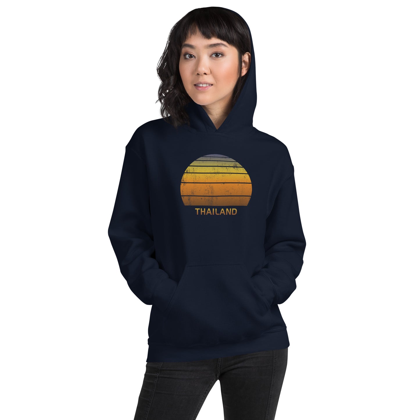 Retro Thailand Vintage Sunset Vacation Souvenir Unisex Hoodie Top Sweatshirt