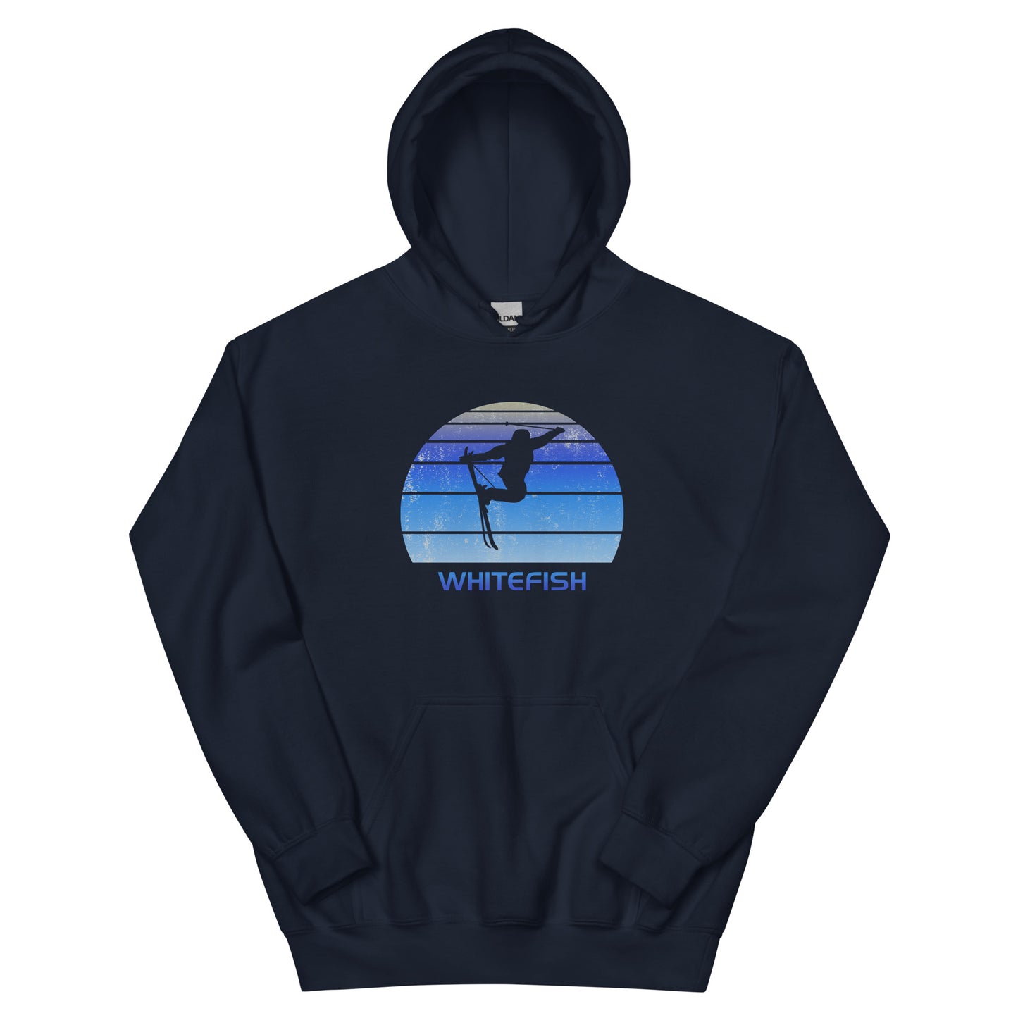 Retro Whitefish Ski Fan Skier Vintage Cool Unisex Hoodie Top Sweatshirt