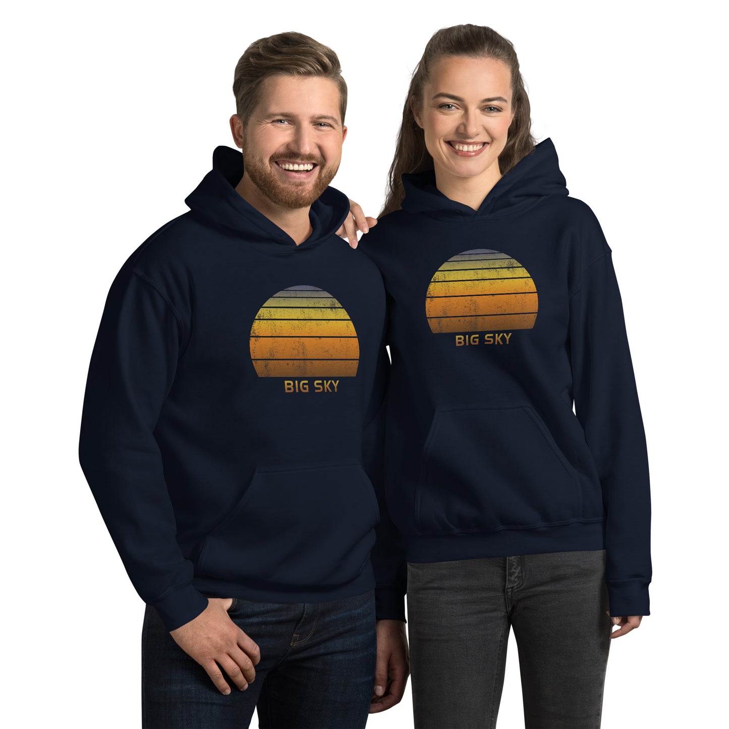 Retro Big Sky Montana Vacation Souvenir Sunset Unisex Hoodie Top Sweatshirt