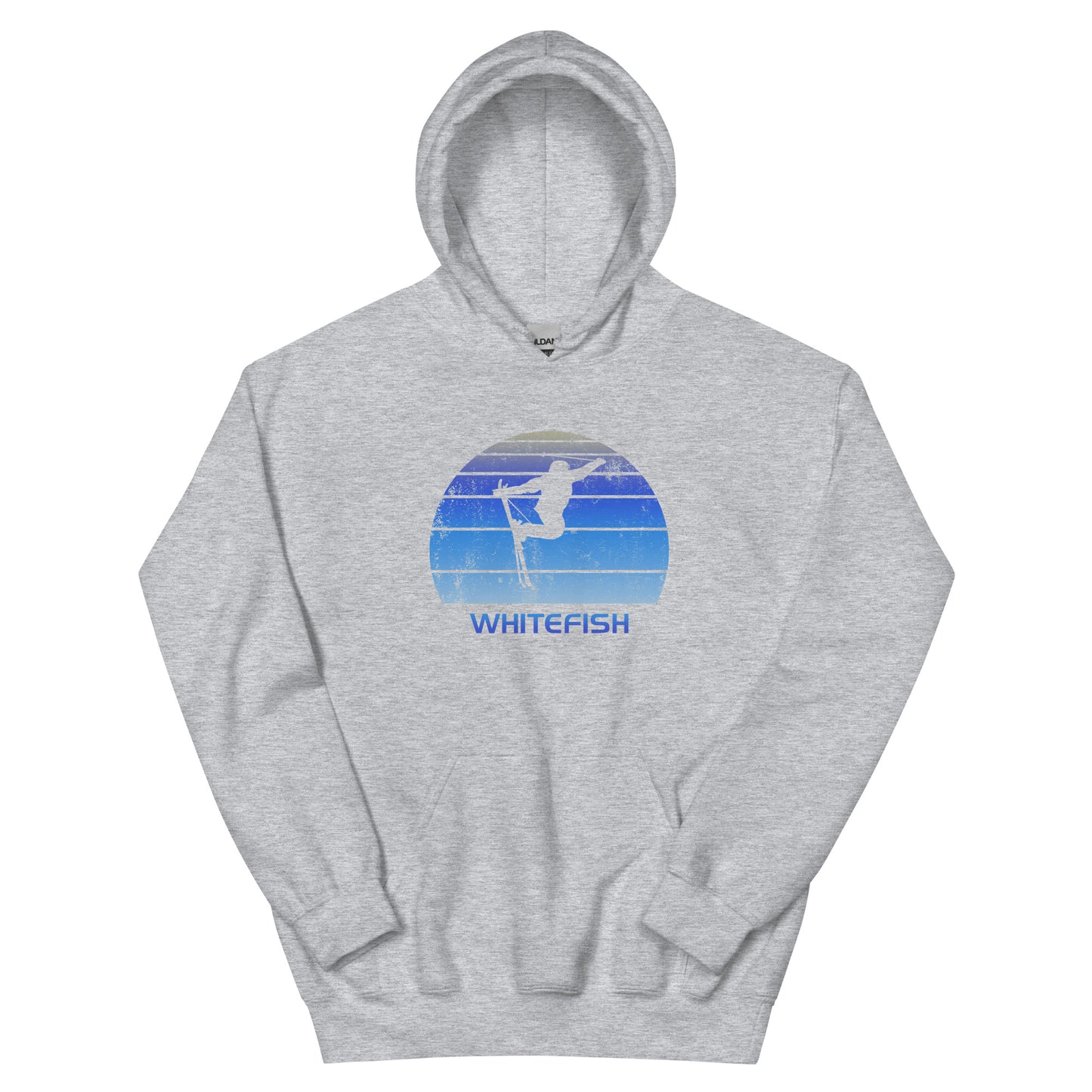 Retro Whitefish Ski Fan Skier Vintage Cool Unisex Hoodie Top Sweatshirt