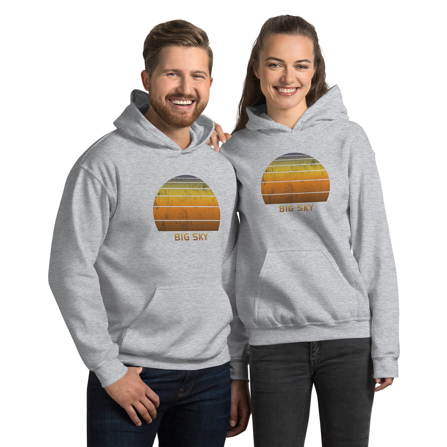 Retro Big Sky Montana Vacation Souvenir Sunset Unisex Hoodie Top Sweatshirt
