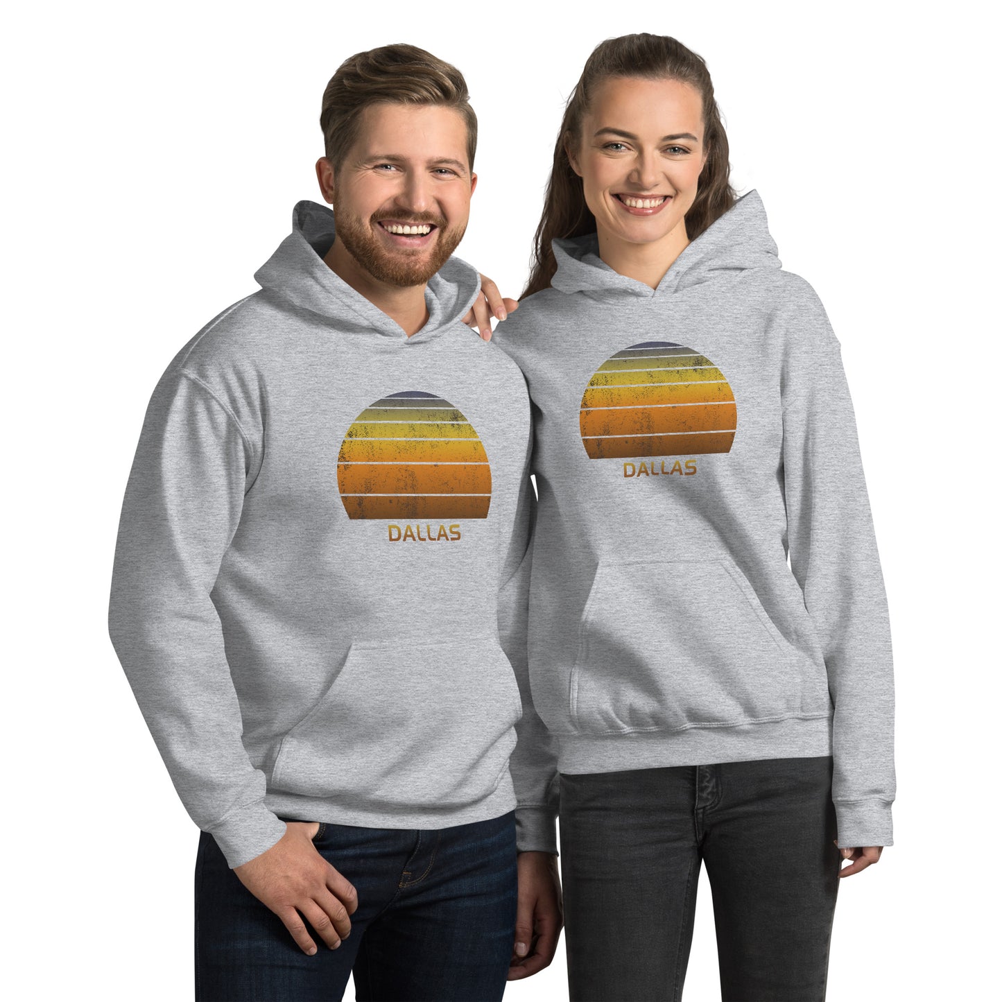 Retro Dallas Texas Vacation Souvenir Sunset Unisex Hoodie Top Sweatshirt