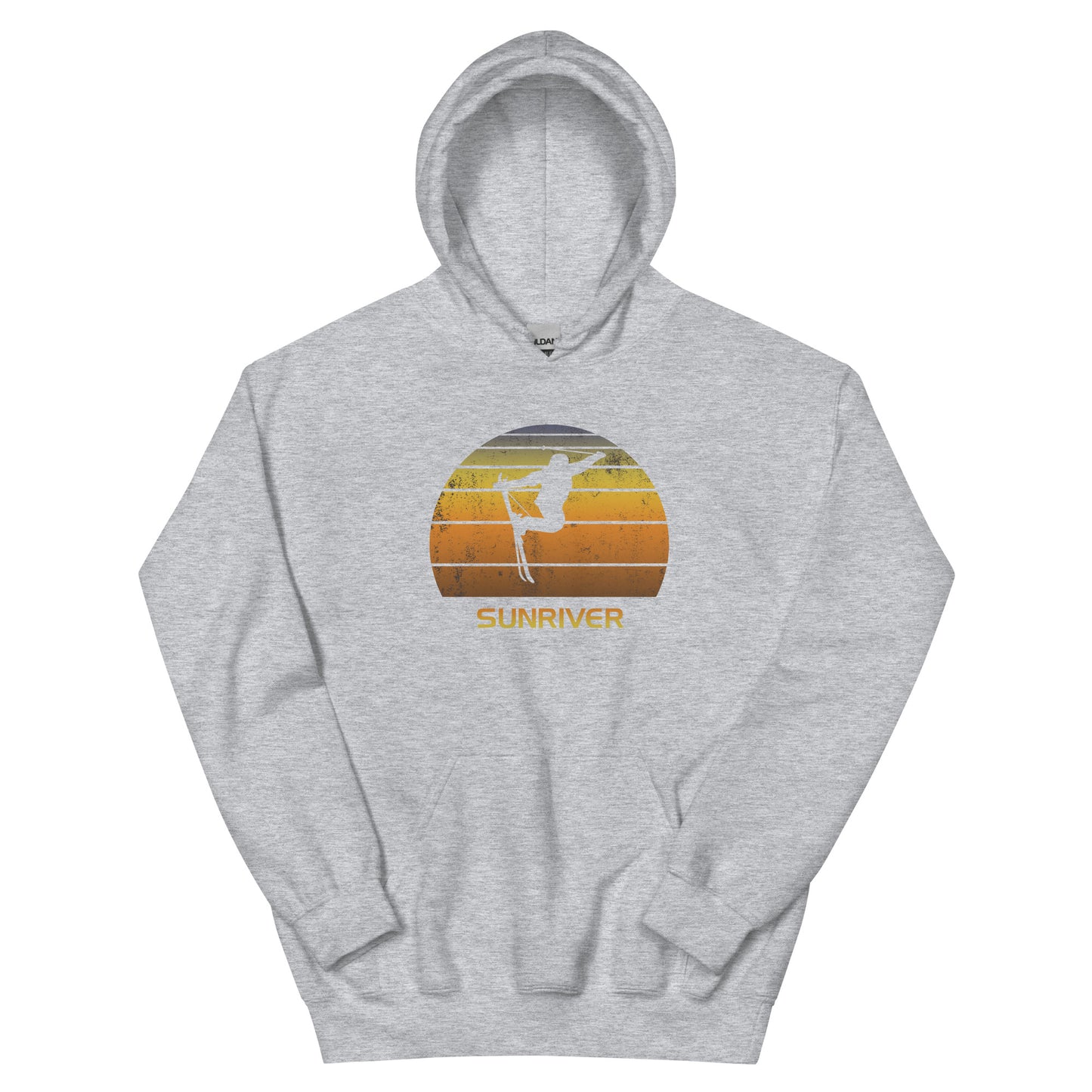 Retro Sunriver Ski Fan Skier Skiing Sunset Vintage Sunrise Unisex Hoodie Top Sweatshirt