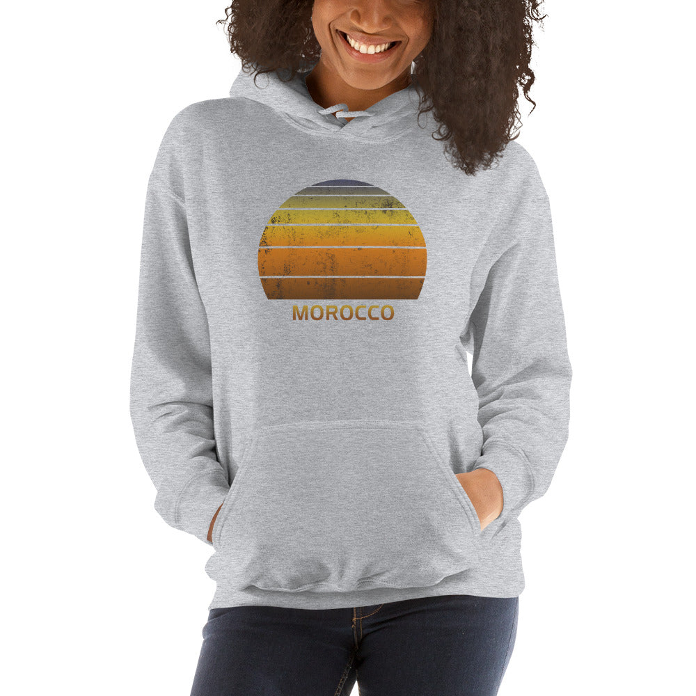 Retro Morocco Africa Vintage Sunset Vacation Souvenir Unisex Hoodie Top Sweatshirt