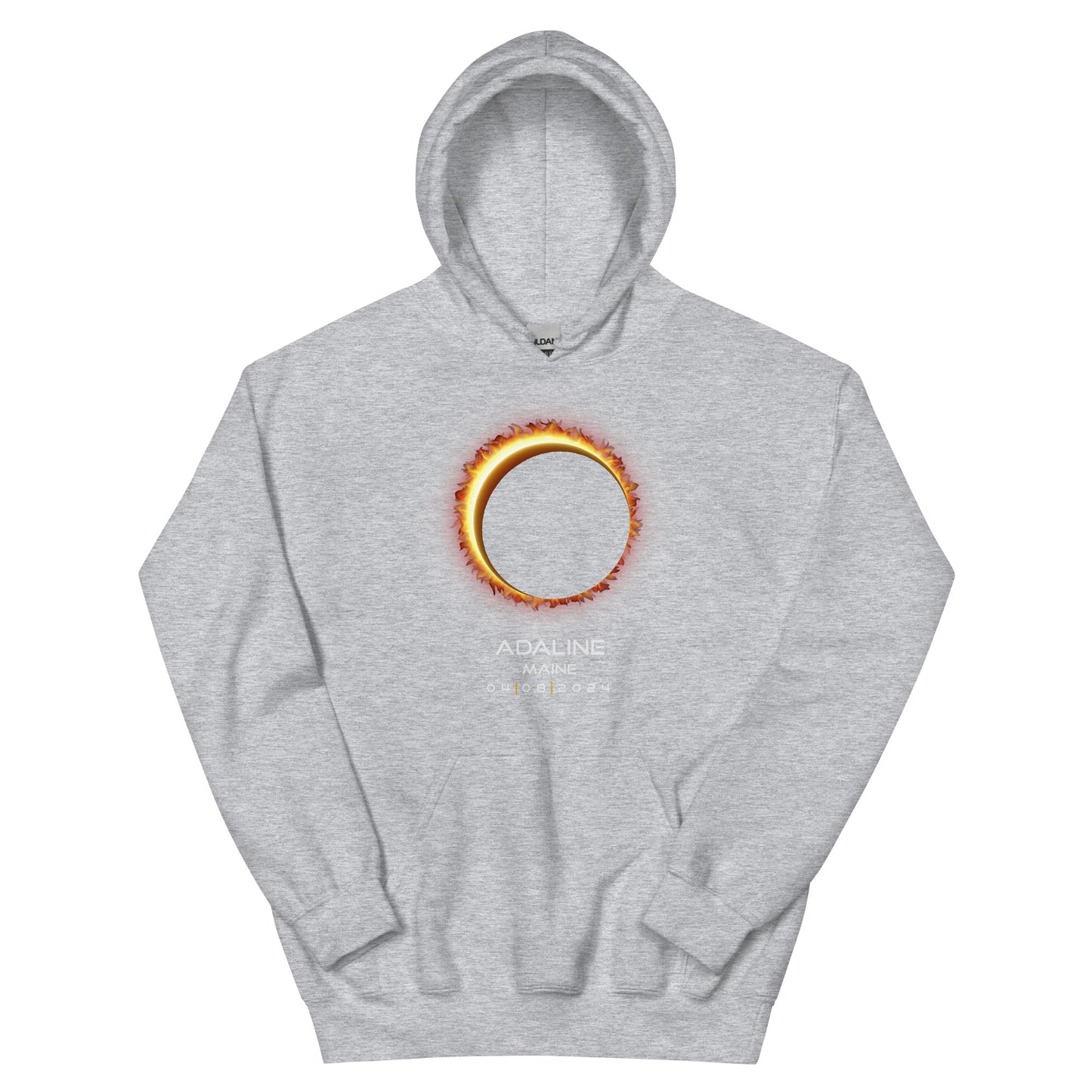 2024 Adaline Maine Eclipse Memento Souvenir April 8 Solar Unisex Hoodie Top Sweatshirt