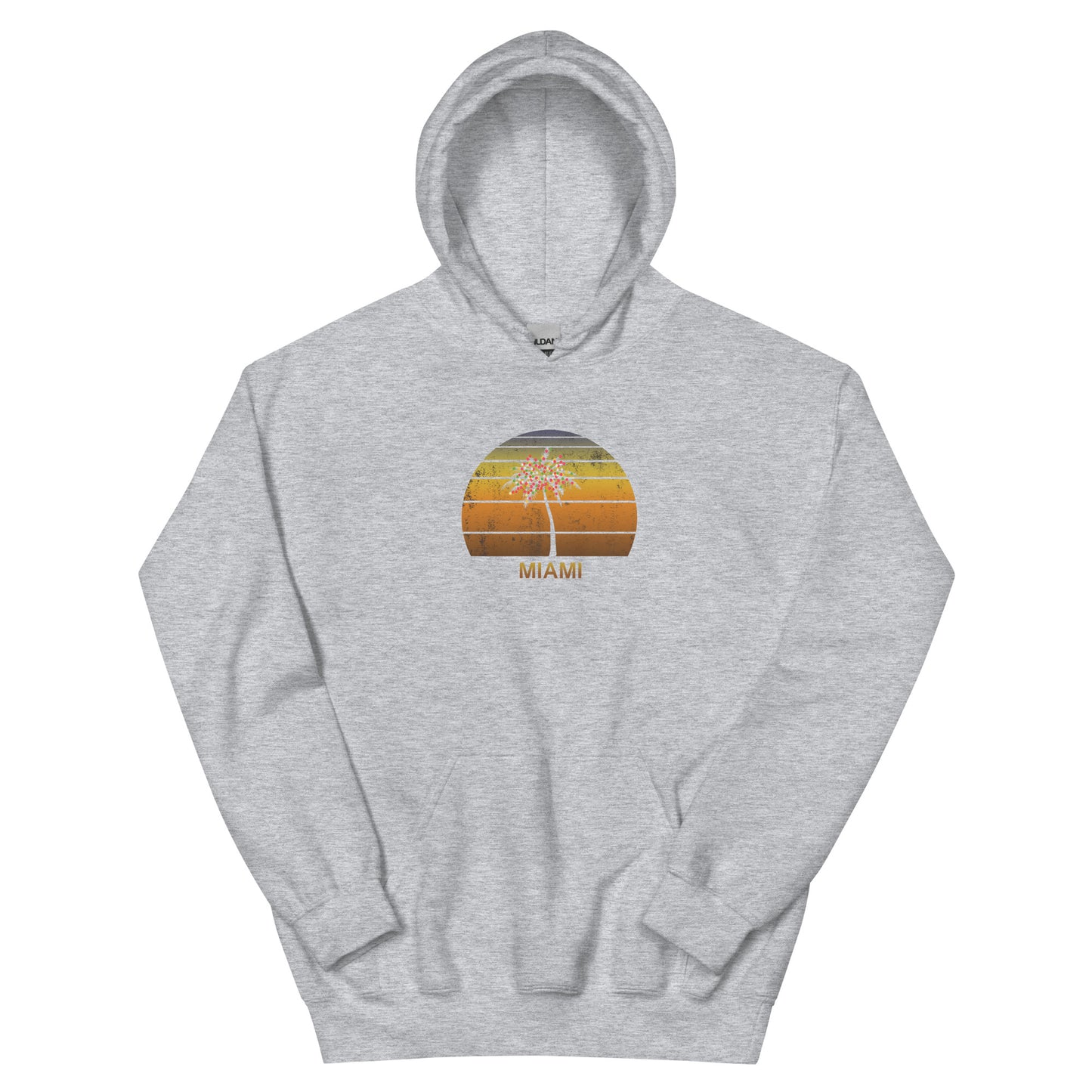 Retro Miami Florida Christmas Family Vacation Souvenir Sunset Beach Unisex Hoodie Top Sweatshirt