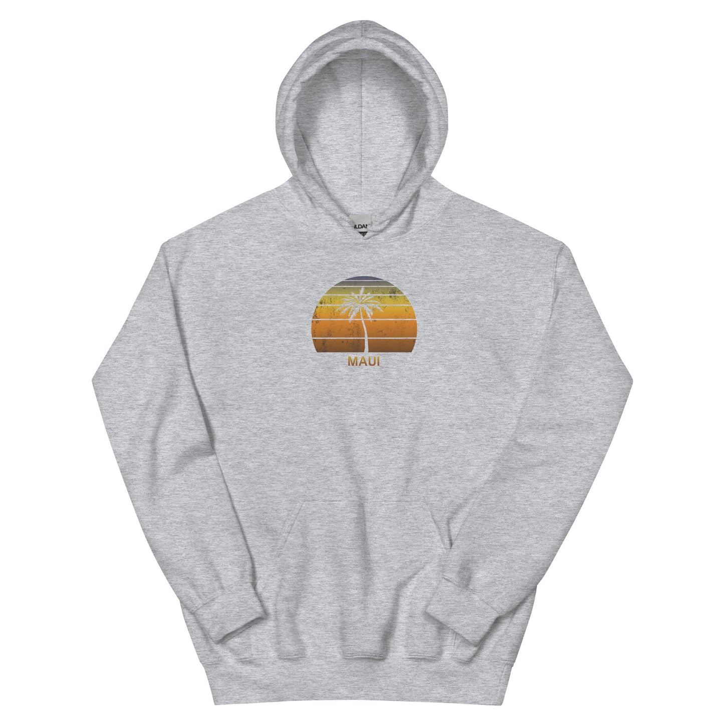 Retro Maui Hawaii Vintage Unisex Hoodie Top Sweatshirt Sunset Beach Vacation Souvenir