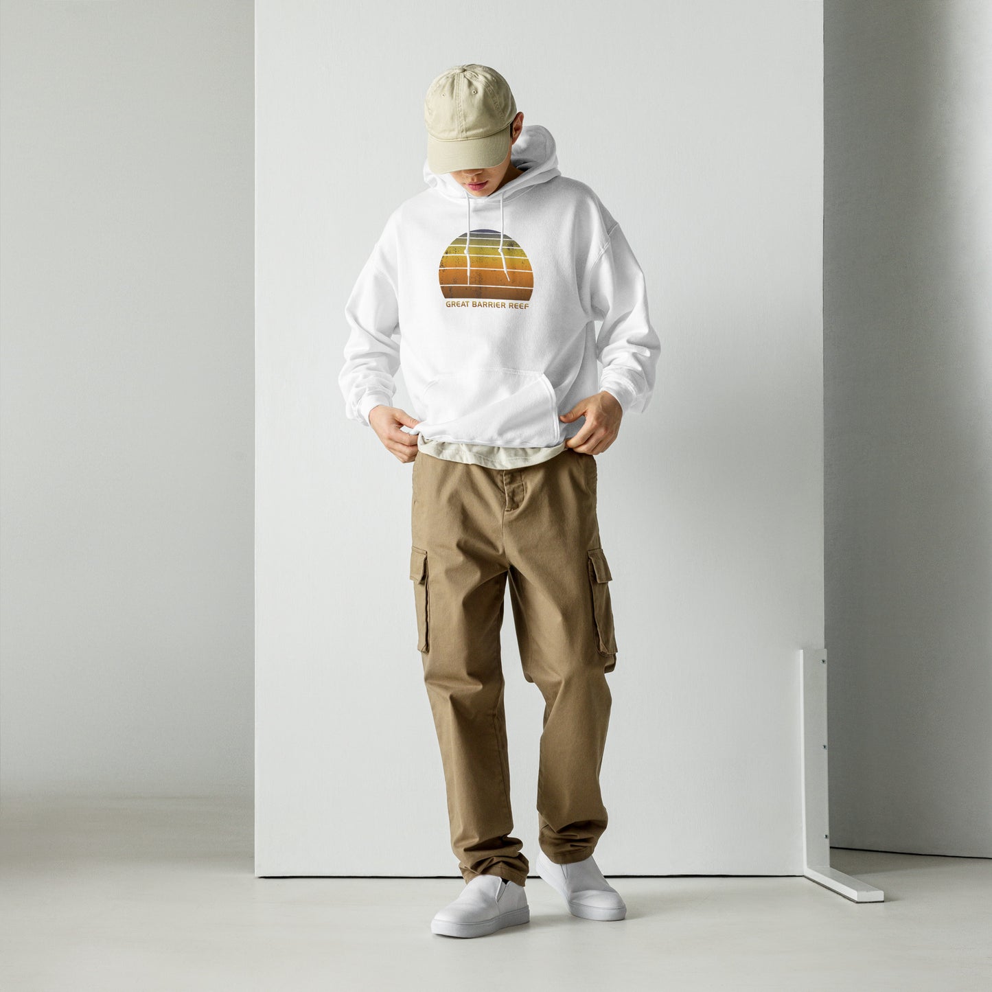 Retro Great Barrier Reef Australia Sunset Native Vacation Unisex Hoodie Top Sweatshirt