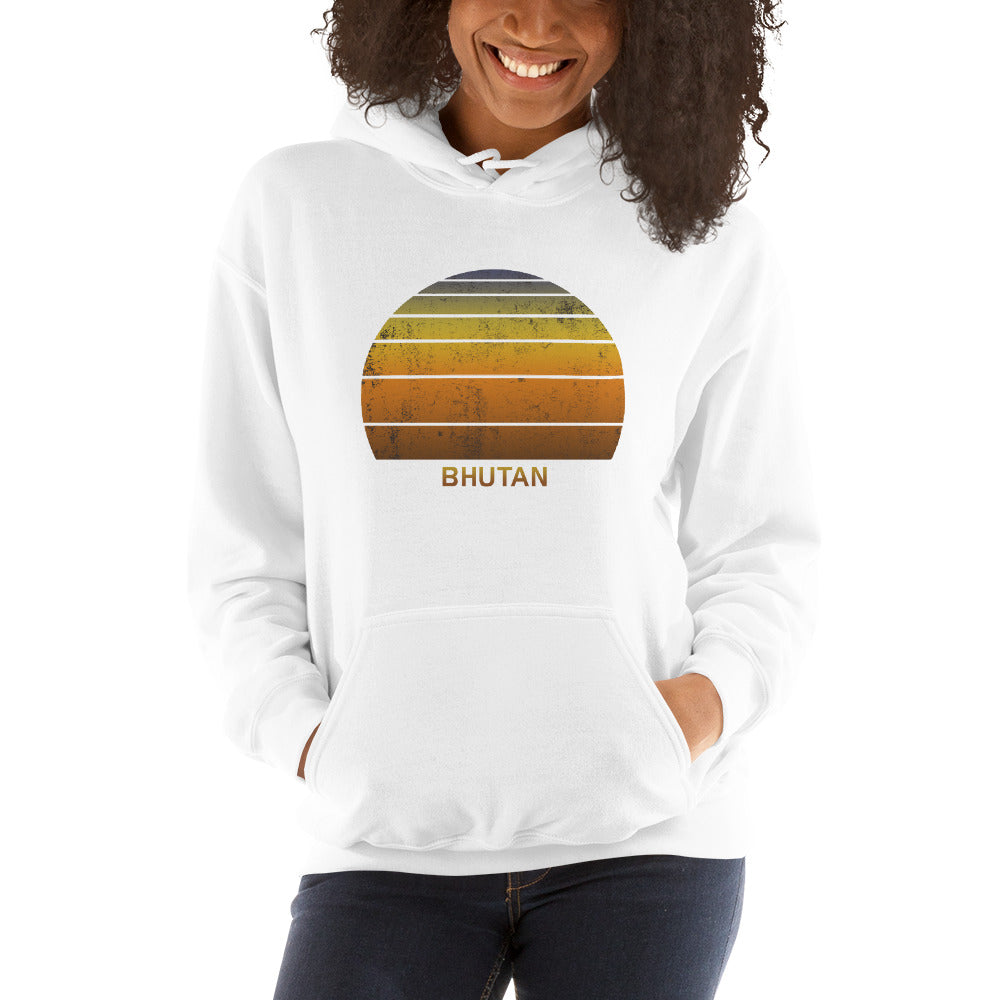 Retro Bhutan Sunset Native African Vacation Souvenir Stylish Unisex Hoodie Top Sweatshirt