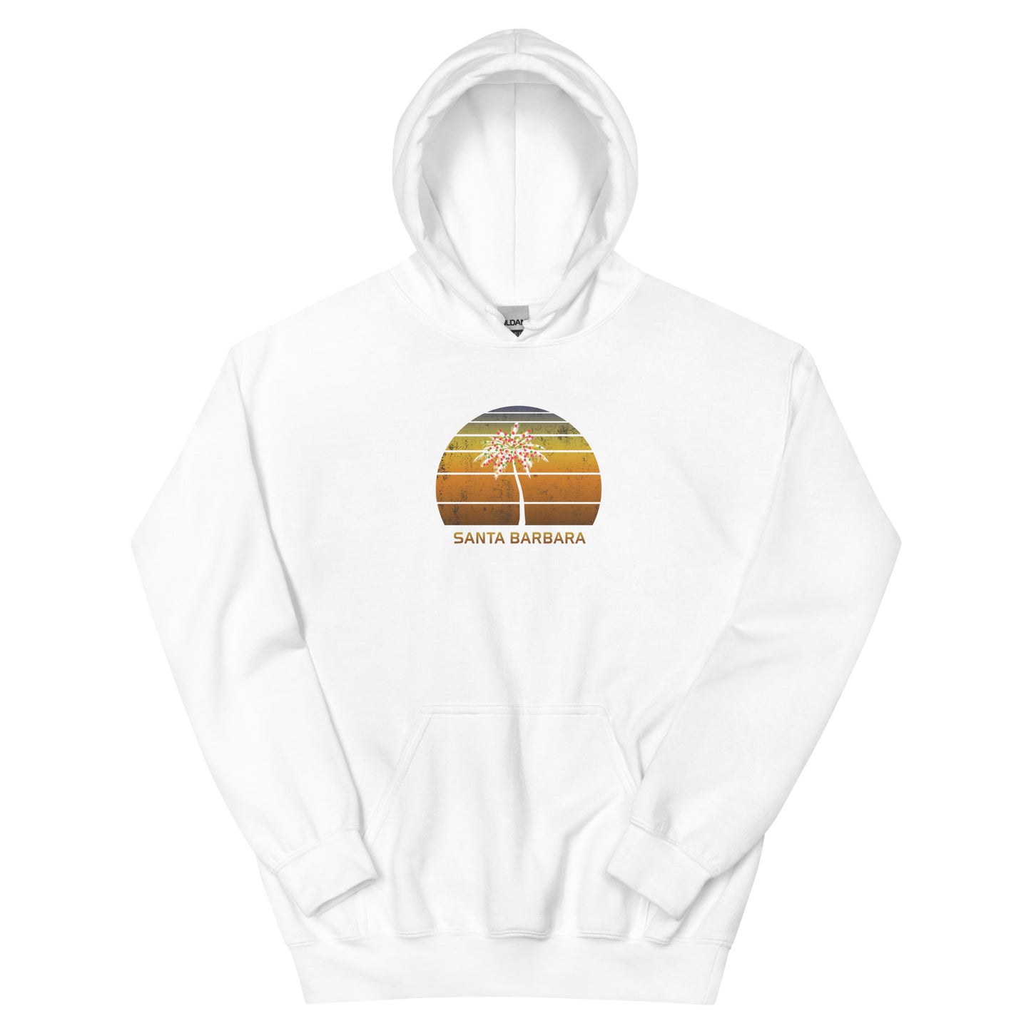 Retro Santa Barbara California Christmas Family Vacation Souvenir Unisex Hoodie Top Sweatshirt