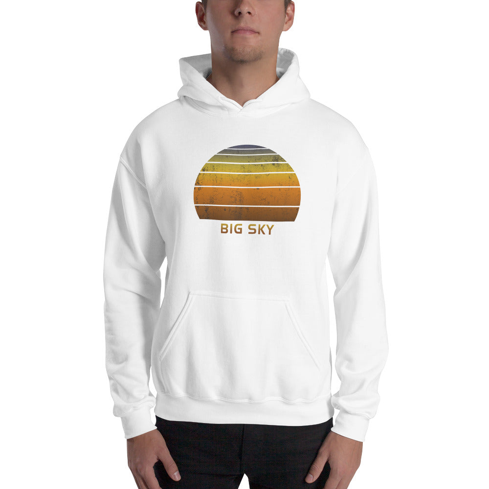 Retro Big Sky Montana Vacation Souvenir Sunset Unisex Hoodie Top Sweatshirt
