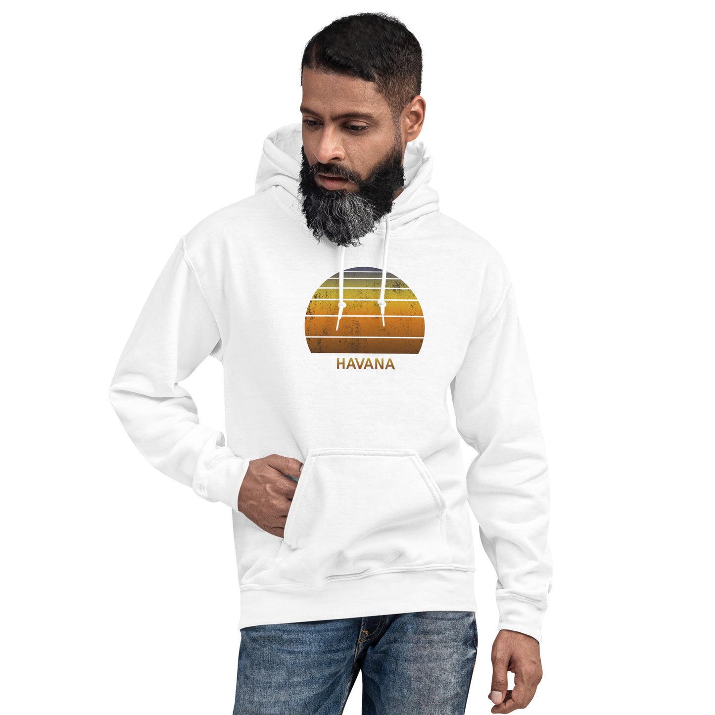 Retro Havana Cuba Vintage Sunset Vacation Souvenir Unisex Hoodie Top Sweatshirt