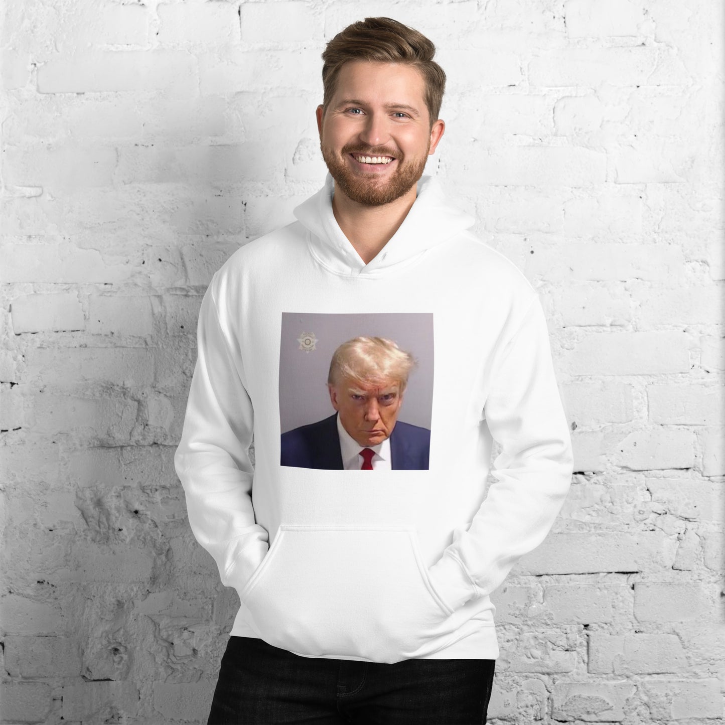 Donald Trump Mug Shot Mugshot Politics Democrats Unisex Hoodie Top Sweatshirt