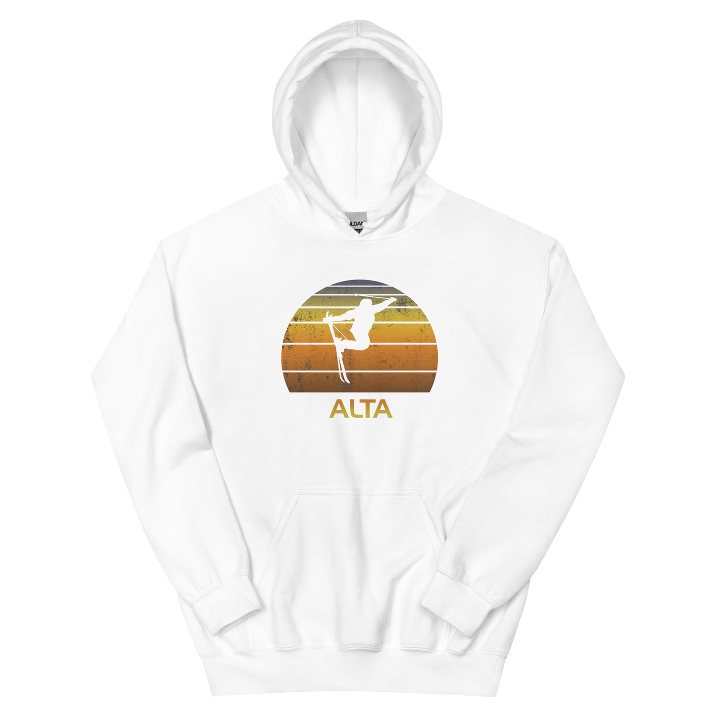 Retro Alta Ski Fan Skier Gift Skiing Sunset Vintage Sunrise Unisex Hoodie Top Sweatshirt