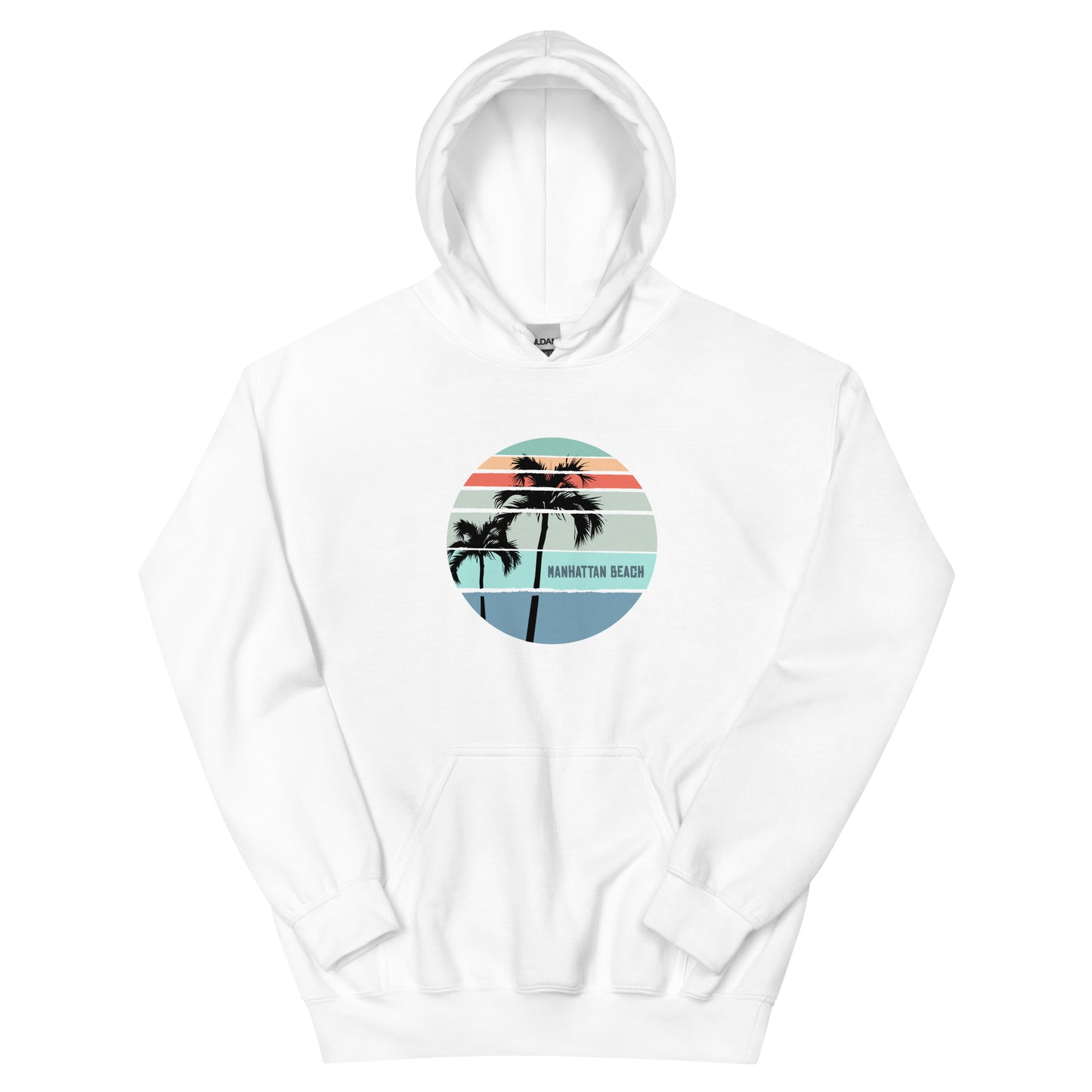 Cool Manhattan Beach California Unisex Hoodie Top Sweatshirt Palm Tree Vacation Souvenir Artistic