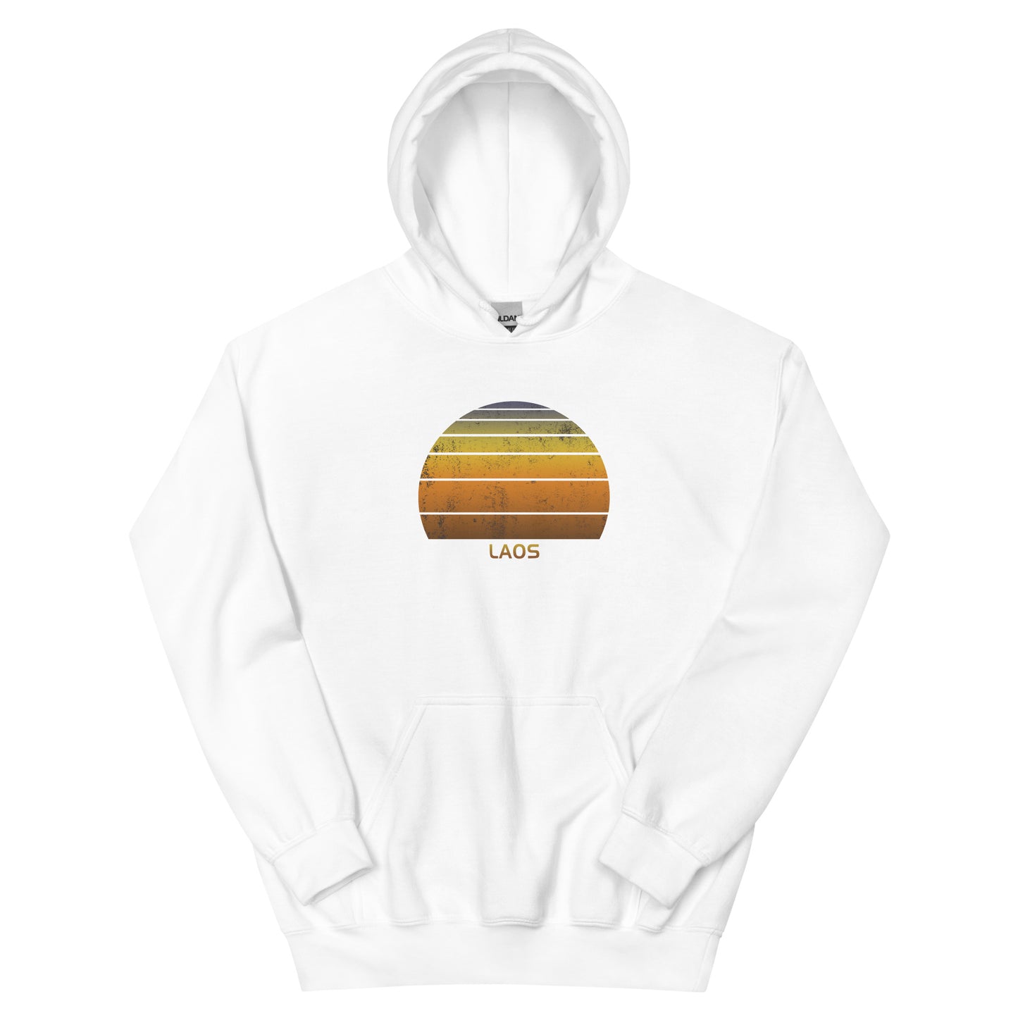 Retro Laos Unisex Hoodie Top Sweatshirt Sunset Vintage Native Vacation Souvenir Stylish