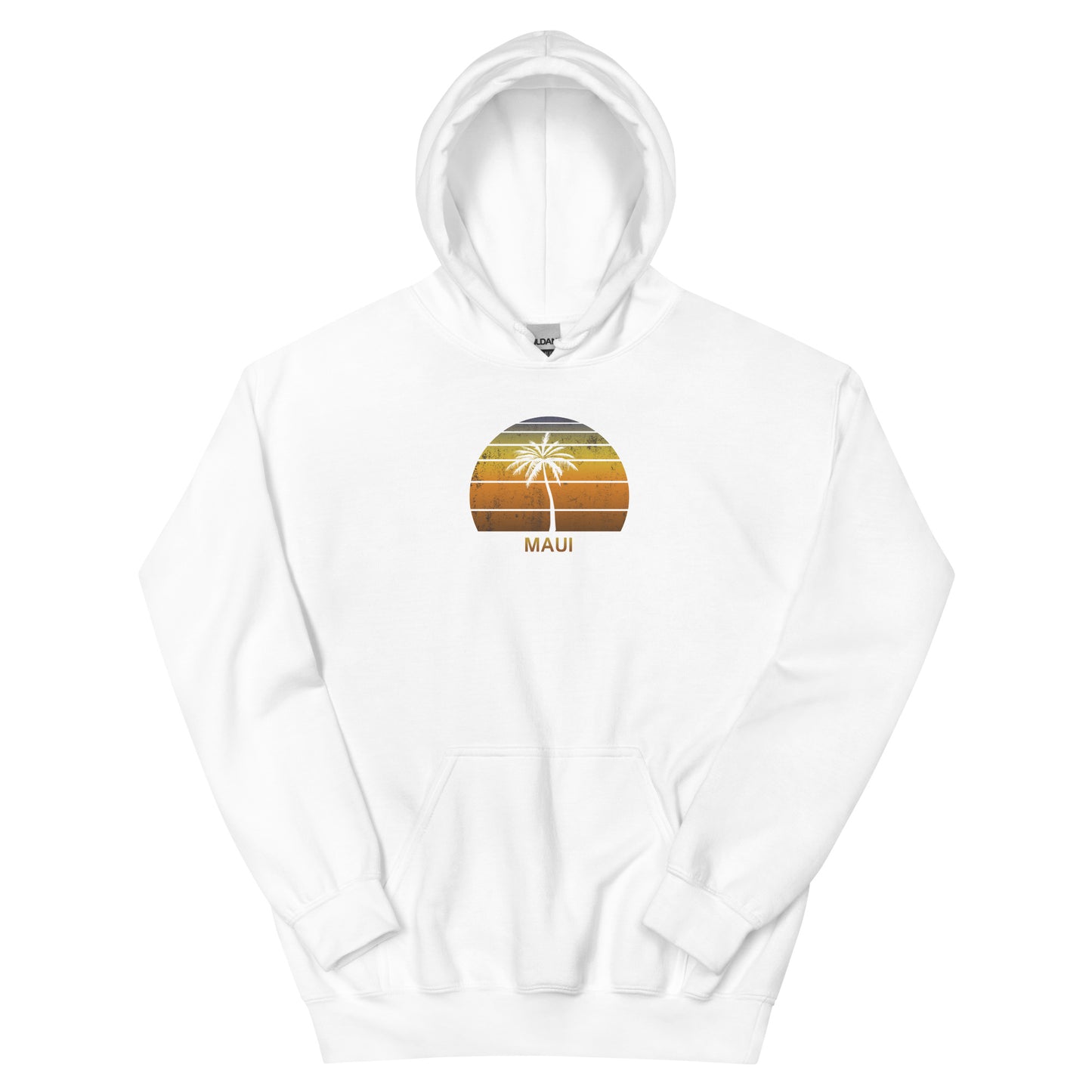 Retro Maui Hawaii Vintage Unisex Hoodie Top Sweatshirt Sunset Beach Vacation Souvenir
