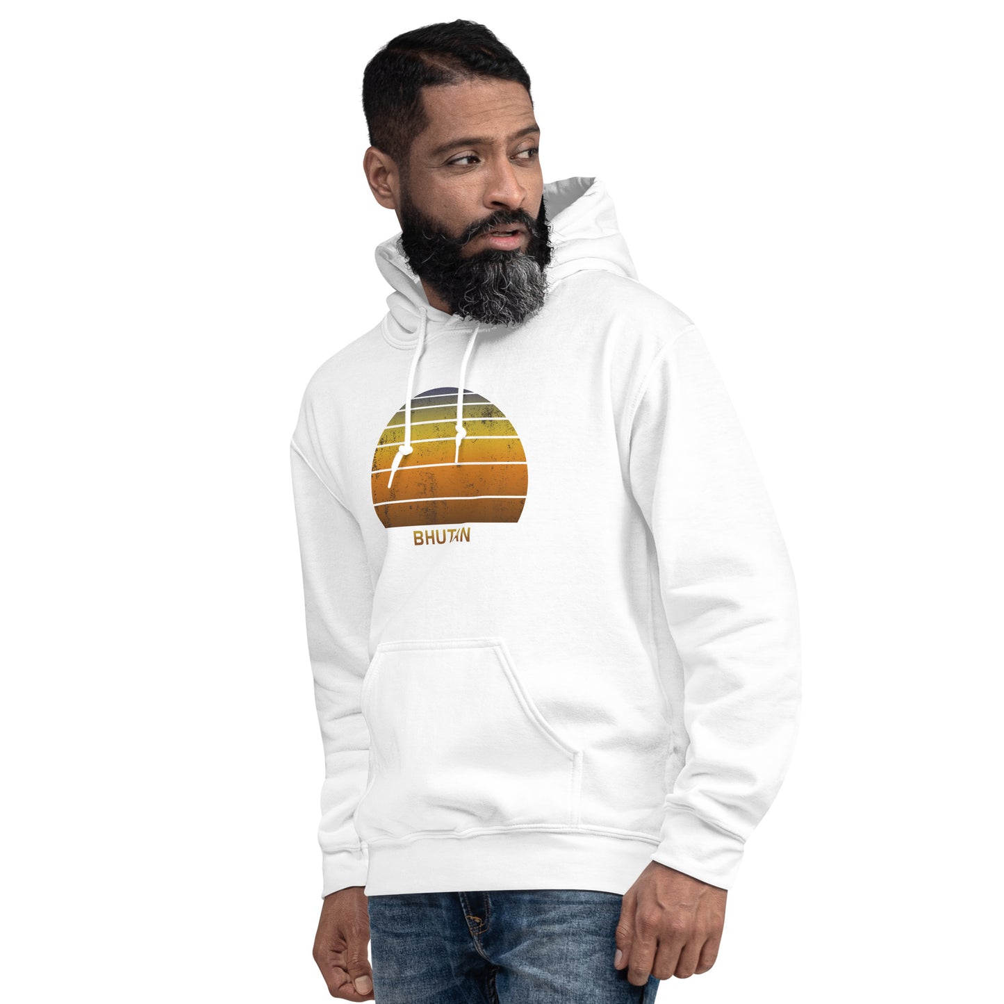 Retro Bhutan Sunset Native African Vacation Souvenir Stylish Unisex Hoodie Top Sweatshirt
