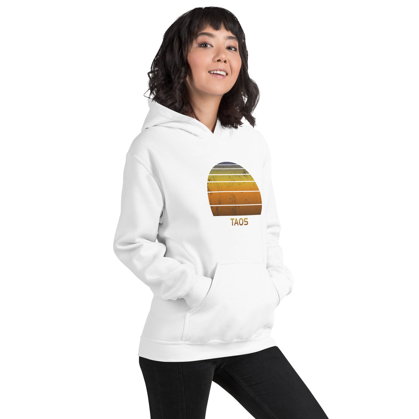 Retro Taos New Mexico Vintage Sunset Vacation Souvenir Unisex Hoodie Top Sweatshirt