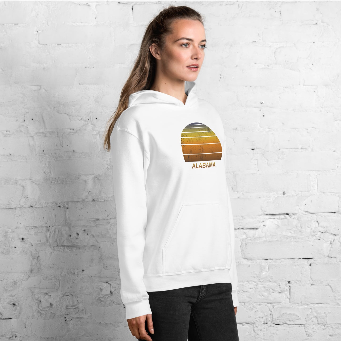 Retro Alabama Vintage Sunset Vacation Souvenir Unisex Hoodie Top Sweatshirt
