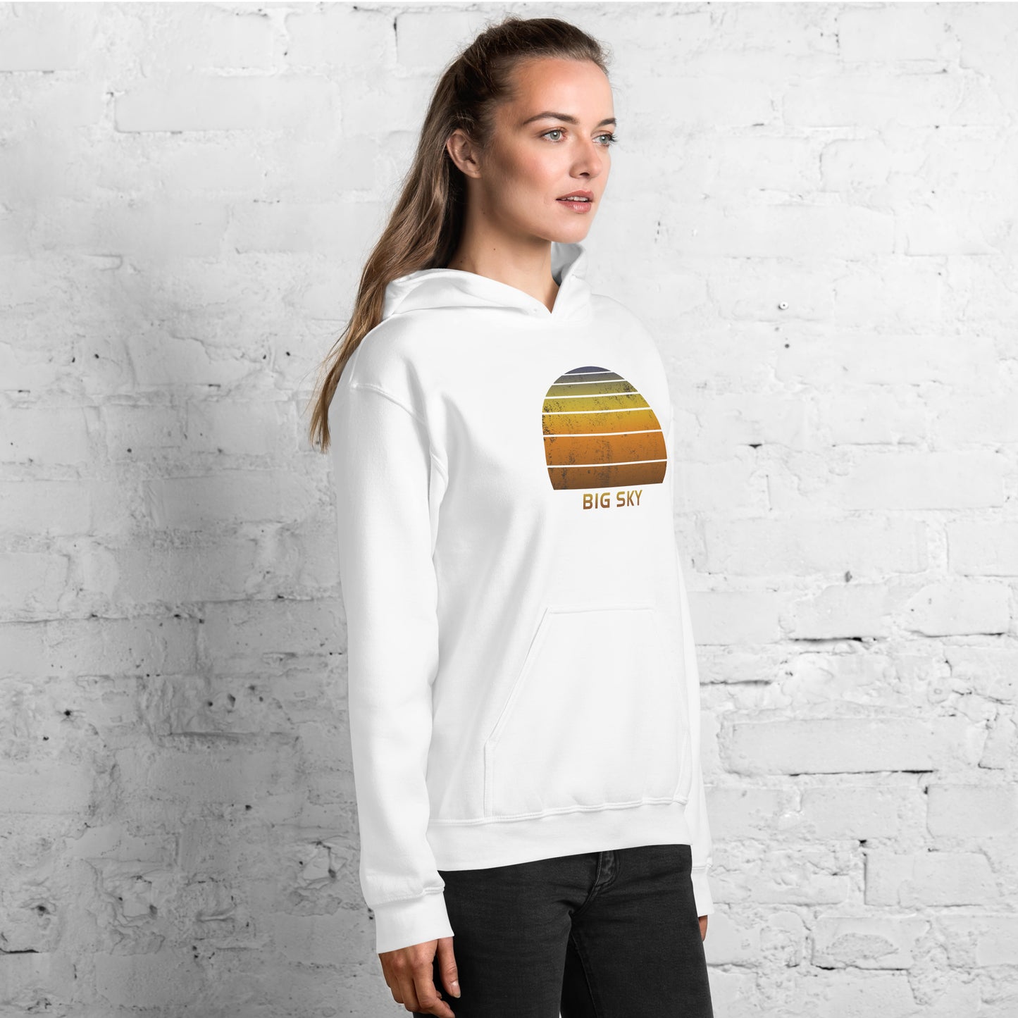 Retro Big Sky Montana Vacation Souvenir Sunset Unisex Hoodie Top Sweatshirt