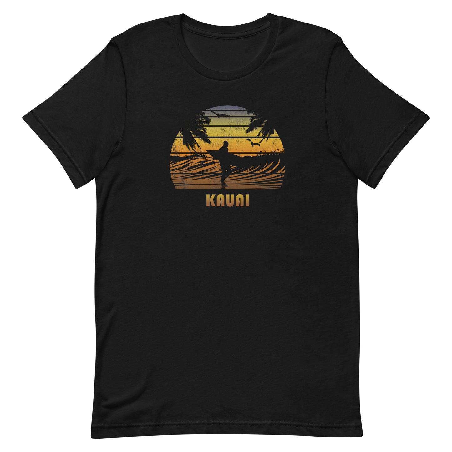 Retro Kauai Hawaii Surfing Fan Surfer Beach Sunset Souvenir Gift Unisex T-Shirt