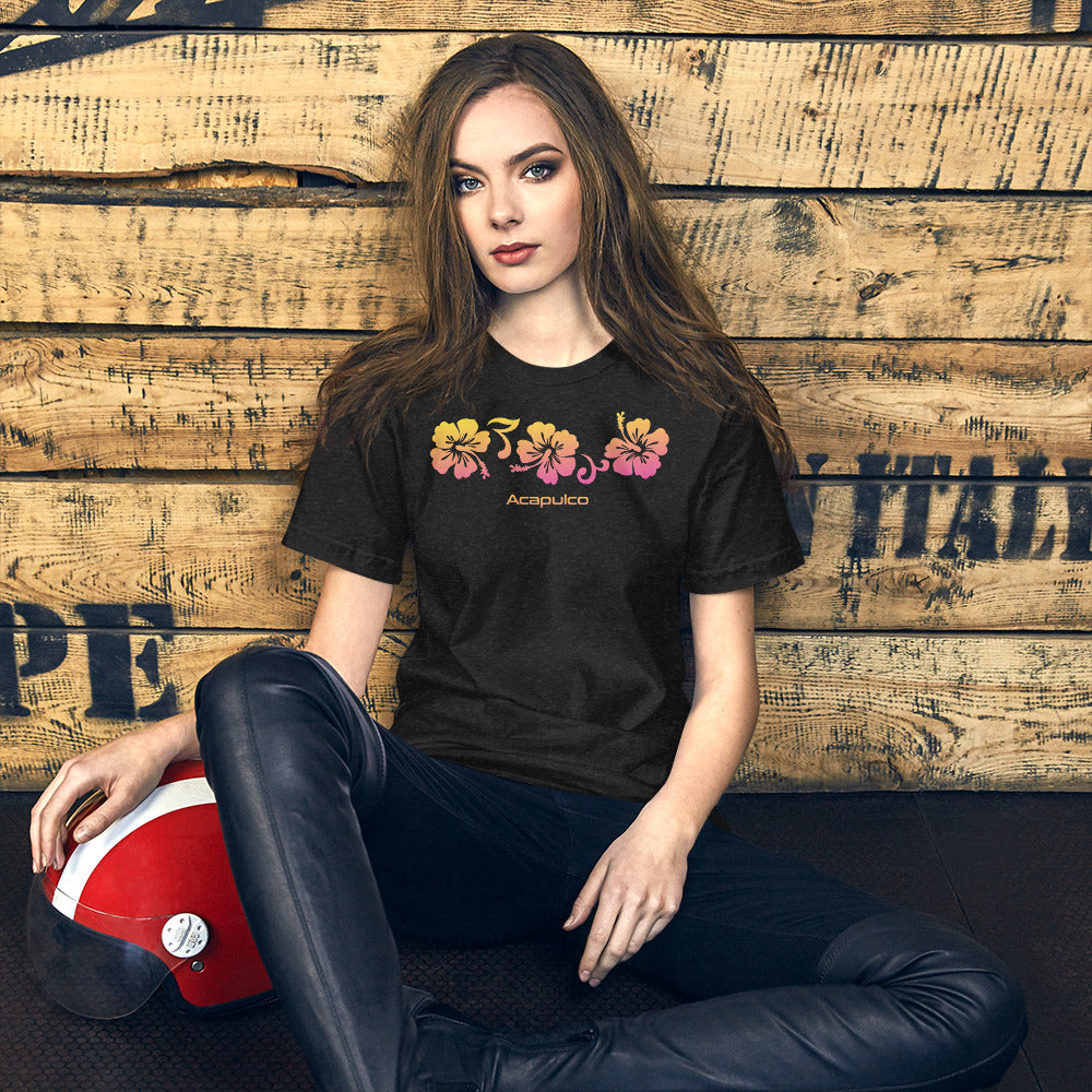 Acapulco Mexico Unisex T-Shirt Hibiscus Souvenir Vacation
